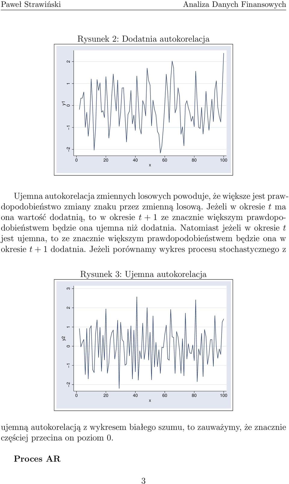 Natomiast jeżeli w okresie t jest ujemna, to ze znacznie większym prawdopodobieństwem będzie ona w okresie t + 1 dodatnia.