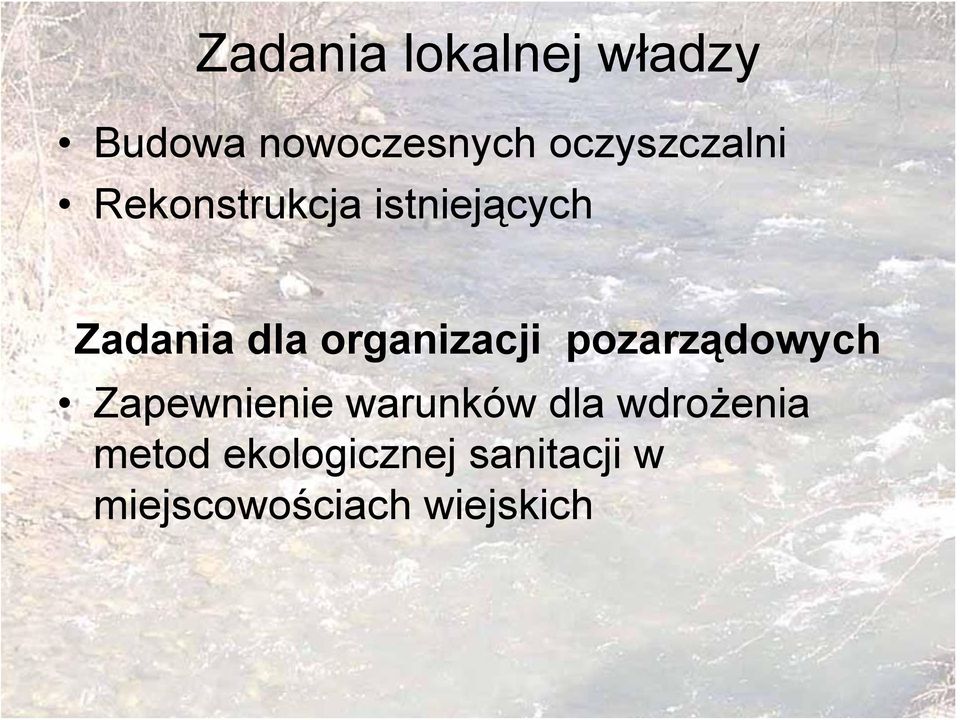 organizacji pozarządowych Zapewnienie warunków dla