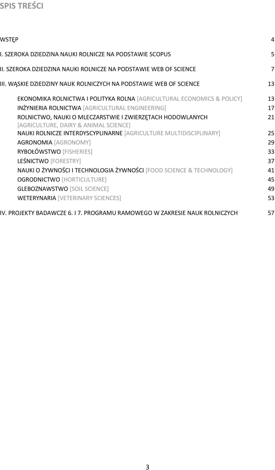 NAUKI O MLECZARSTWIE I ZWIERZĘTACH HODOWLANYCH 21 [AGRICULTURE, DAIRY & ANIMAL SCIENCE] NAUKI ROLNICZE INTERDYSCYPLINARNE [AGRICULTURE MULTIDISCIPLINARY] 25 AGRONOMIA [AGRONOMY] 29 RYBOŁÓWSTWO