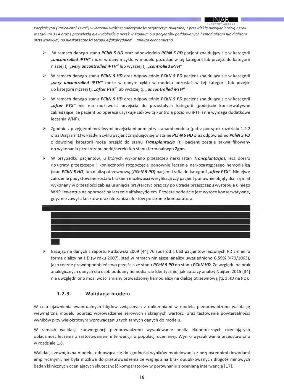 danym yklu w mdelu pzsta w tej kategrii lub przejs d kategrii nizszej tj. very unntrlled IPTH" lub wyzszej tj.