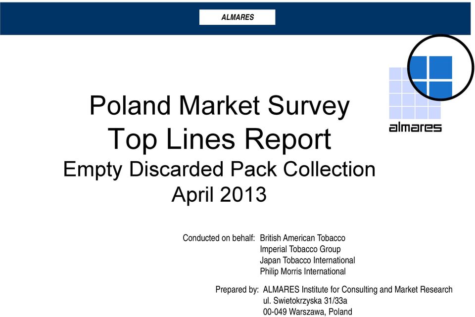 Tobacco International Philip orris International Prepared by: ALARES Institute