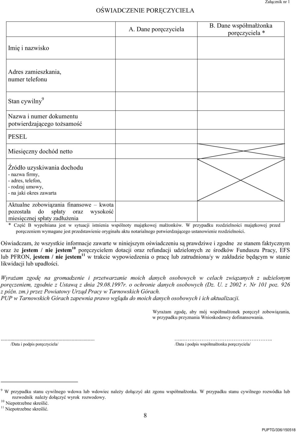 Źródło uzyskiwania dochodu - nazwa firmy, - adres, telefon, - rodzaj umowy, - na jaki okres zawarta Aktualne zobowiązania finansowe kwota pozostała do spłaty oraz wysokość miesięcznej spłaty