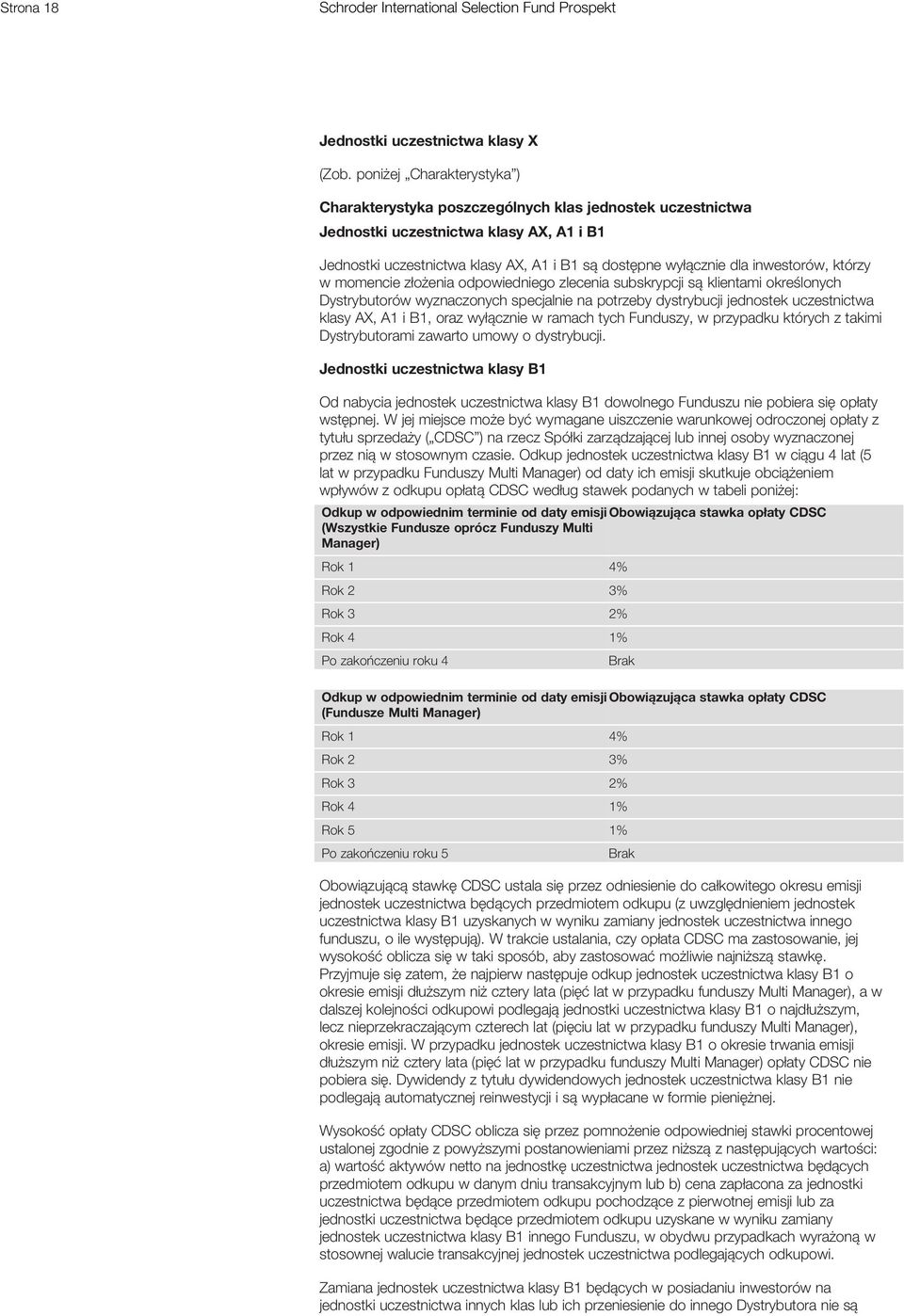 inwestorów, którzy w momencie złożenia odpowiedniego zlecenia subskrypcji są klientami określonych Dystrybutorów wyznaczonych specjalnie na potrzeby dystrybucji jednostek uczestnictwa klasy AX, A1 i