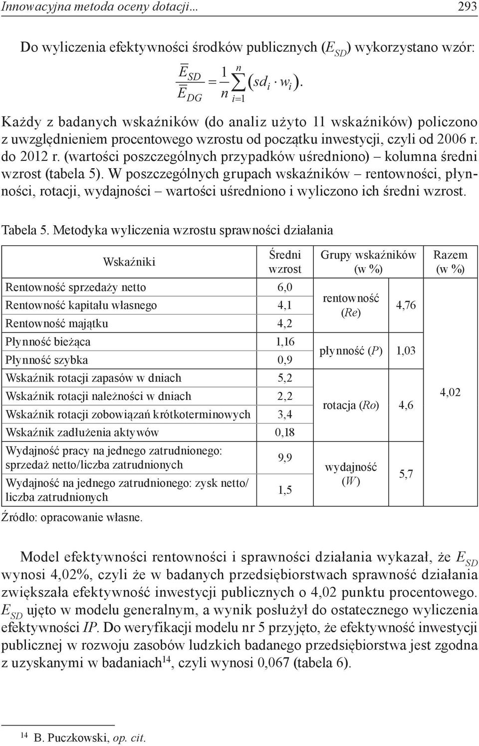 początku iwestycji, czyli od 2006 r. do 202 r. (wartości poszczególych przypadków uśredioo) koluma średi wzrost (tabela 5).