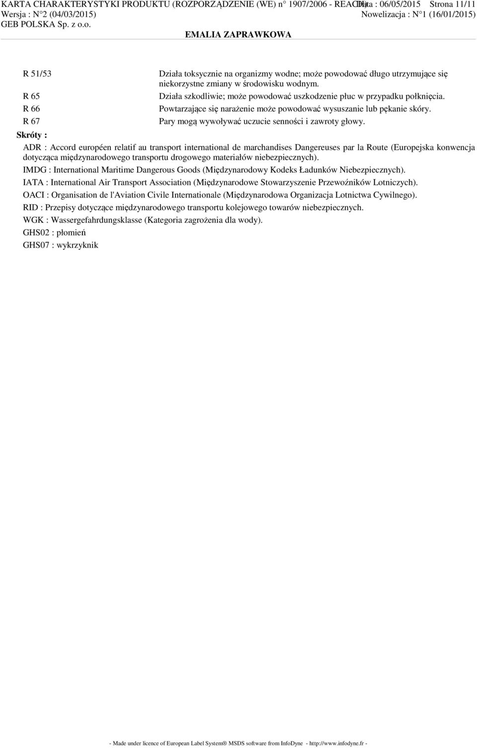 Pary mogą wywoływać uczucie senności i zawroty głowy.
