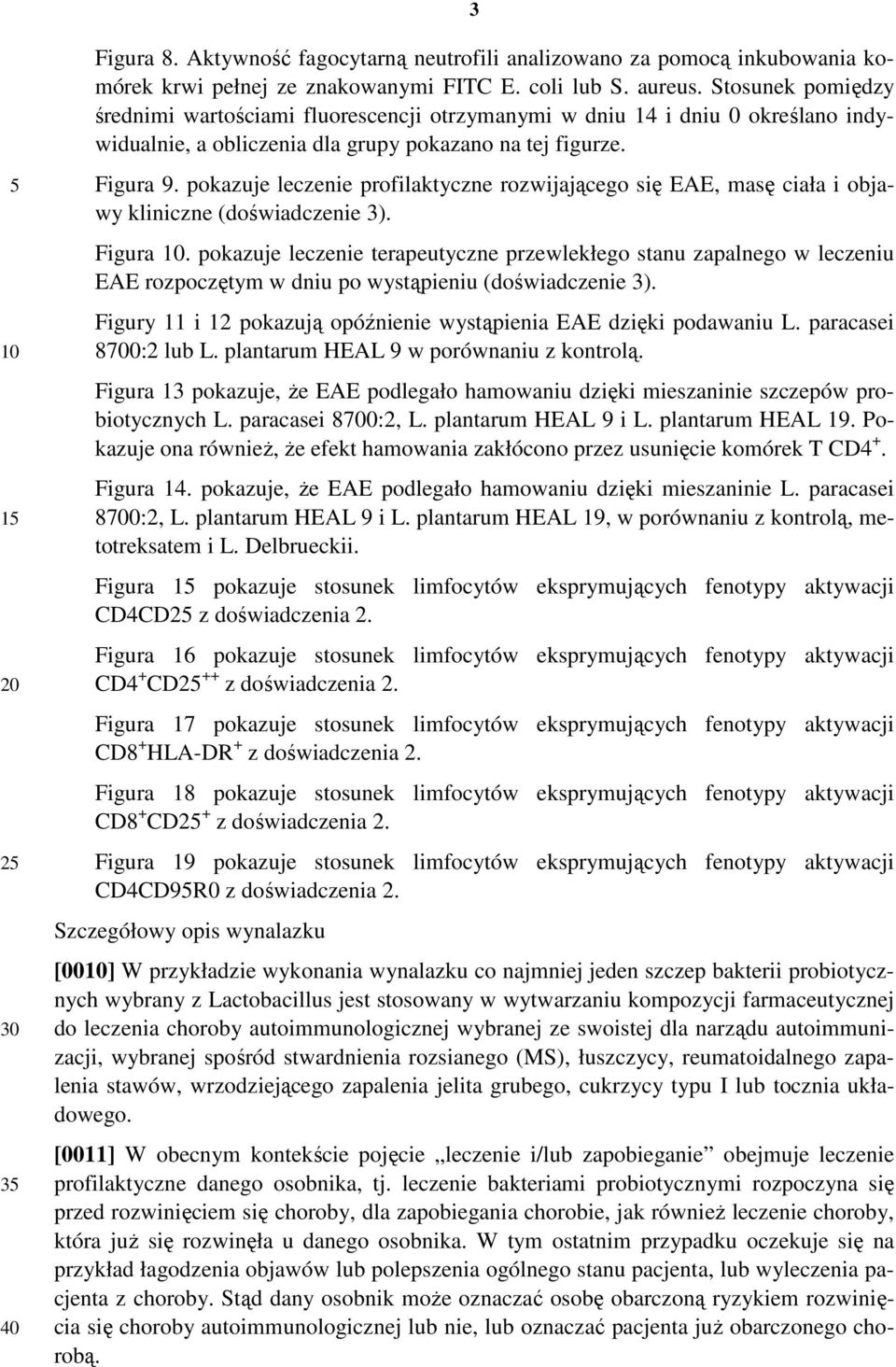 pokazuje leczenie profilaktyczne rozwijającego się EAE, masę ciała i objawy kliniczne (doświadczenie 3). Figura 10.