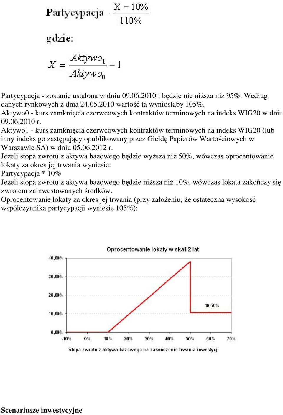Aktywo1 - kurs zamknięcia czerwcowych kontraktów terminowych na indeks WIG20 (lub inny indeks go zastępujący opublikowany przez Giełdę Papierów Wartościowych w Warszawie SA) w dniu 05.06.2012 r.