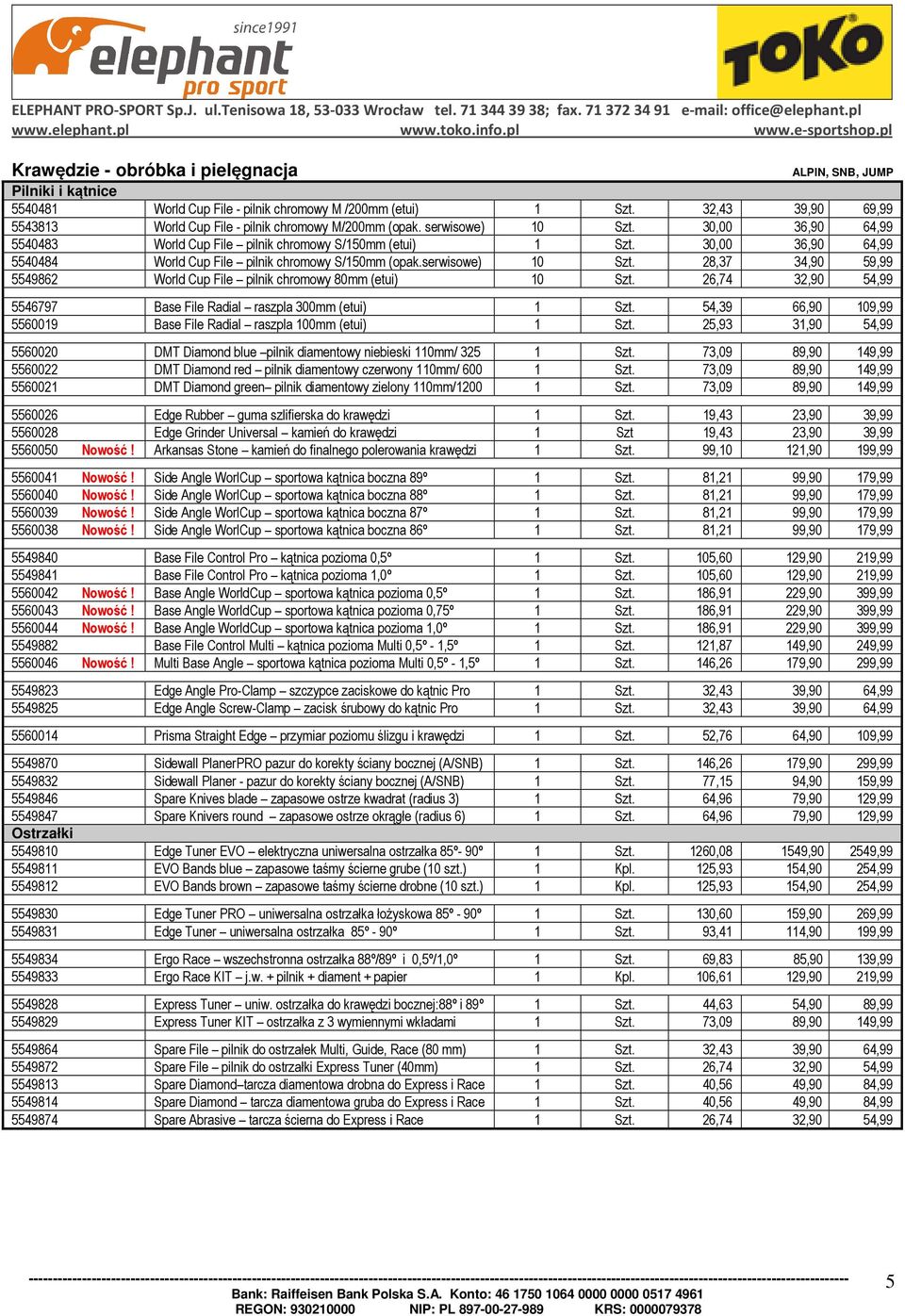 30,00 36,90 64,99 5540484 World Cup File pilnik chromowy S/150mm (opak.serwisowe) 10 Szt. 28,37 34,90 59,99 5549862 World Cup File pilnik chromowy 80mm (etui) 10 Szt.