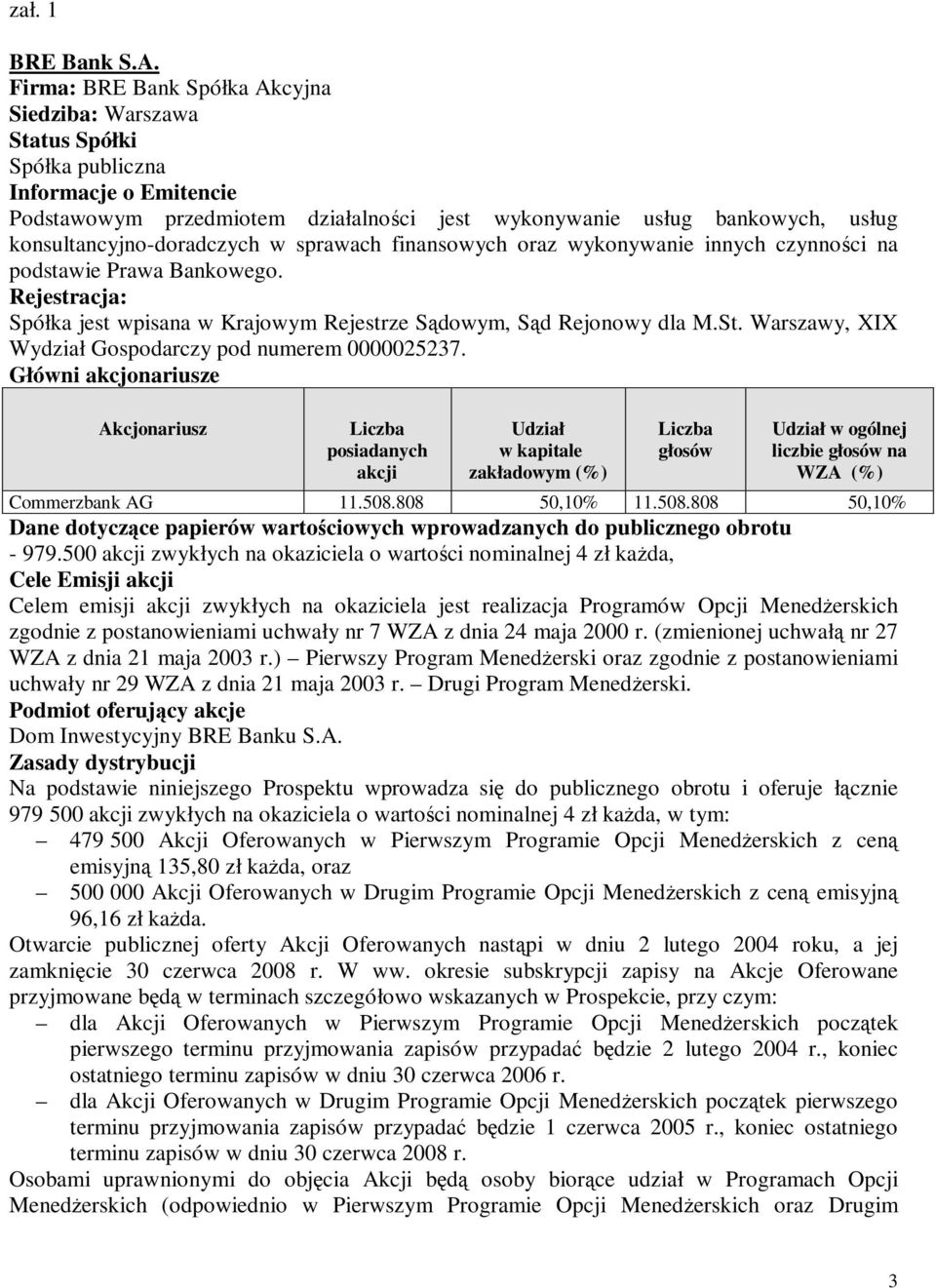 konsultancyjno-doradczych w sprawach finansowych oraz wykonywanie innych czynności na podstawie Prawa Bankowego. Rejestracja: Spółka jest wpisana w Krajowym Rejestrze Są dowym, Są d Rejonowy dla M.St.
