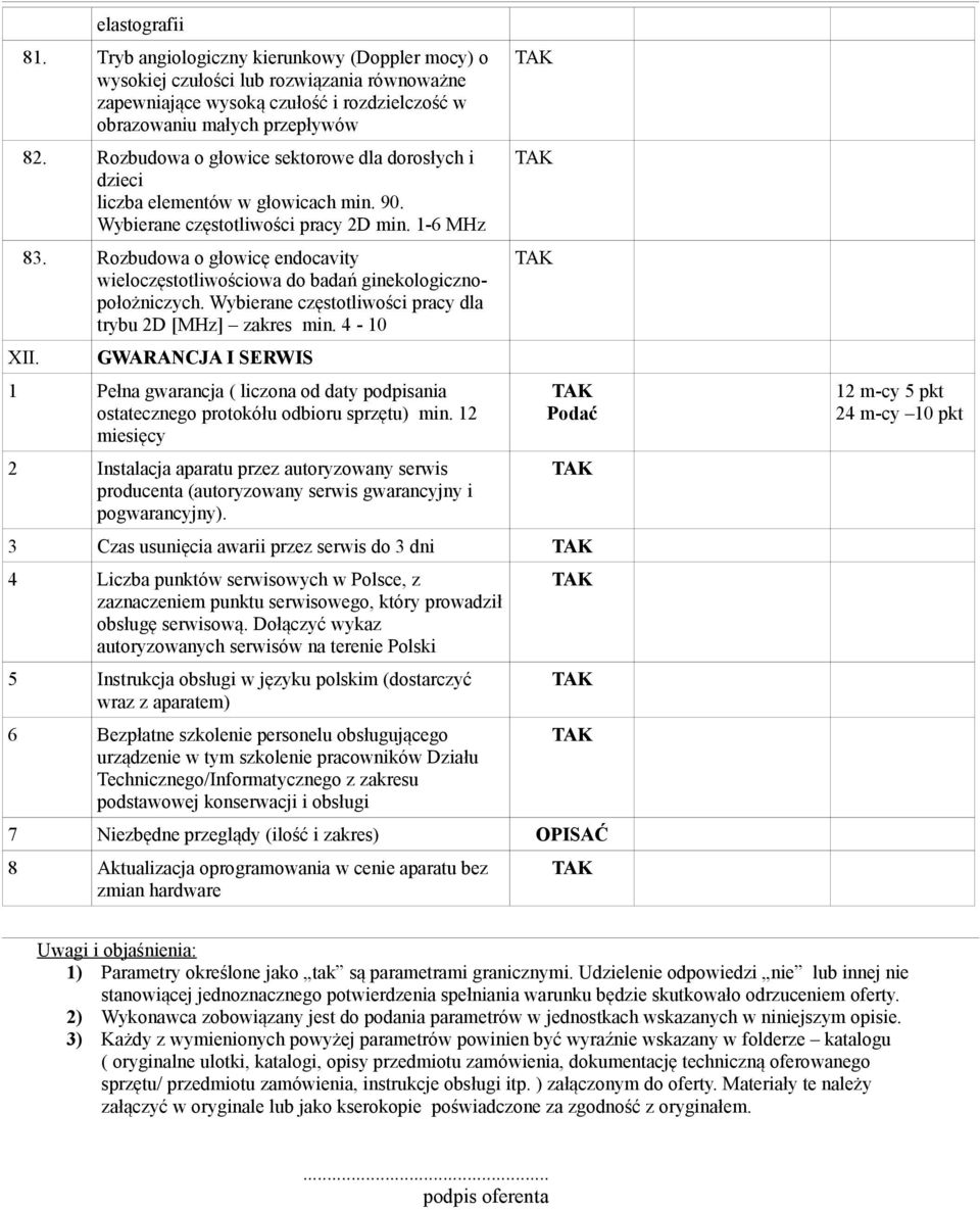 Rozbudowa o głowicę endocavity wieloczęstotliwościowa do badań ginekologicznopołożniczych. Wybierane częstotliwości pracy dla trybu 2D [MHz] zakres min. 4-10 XII.