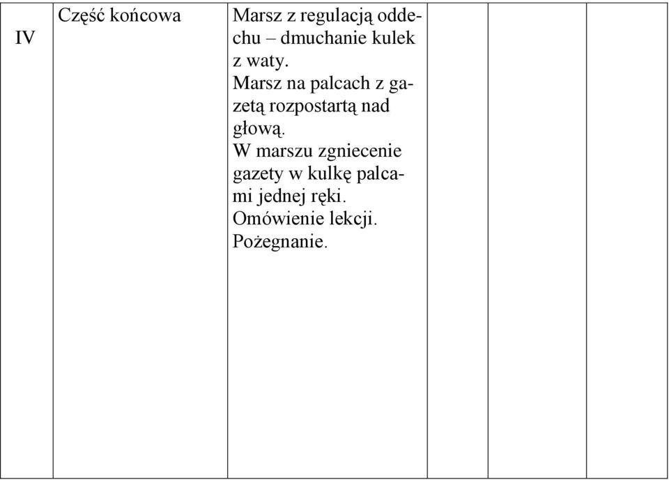 Marsz na palcach z gazetą rozpostartą nad głową.