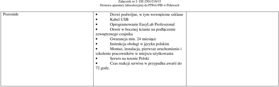 24 miesiące Instrukcja obsługi w języku polskim Montaż, instalacja, pierwsze uruchomienie i