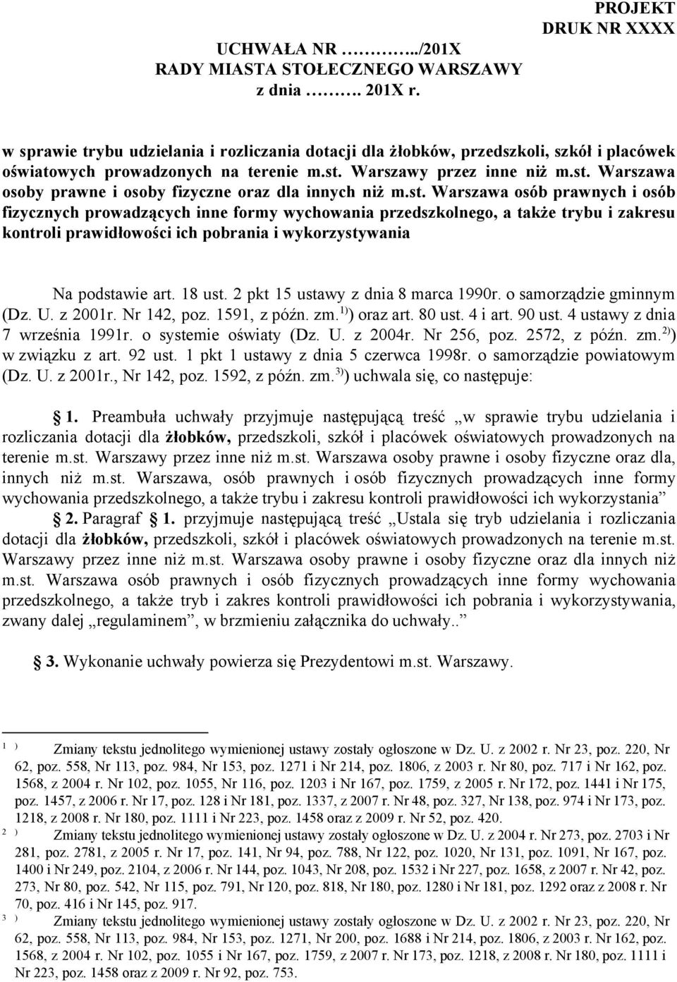 Warszawy przez inne niż m.st.