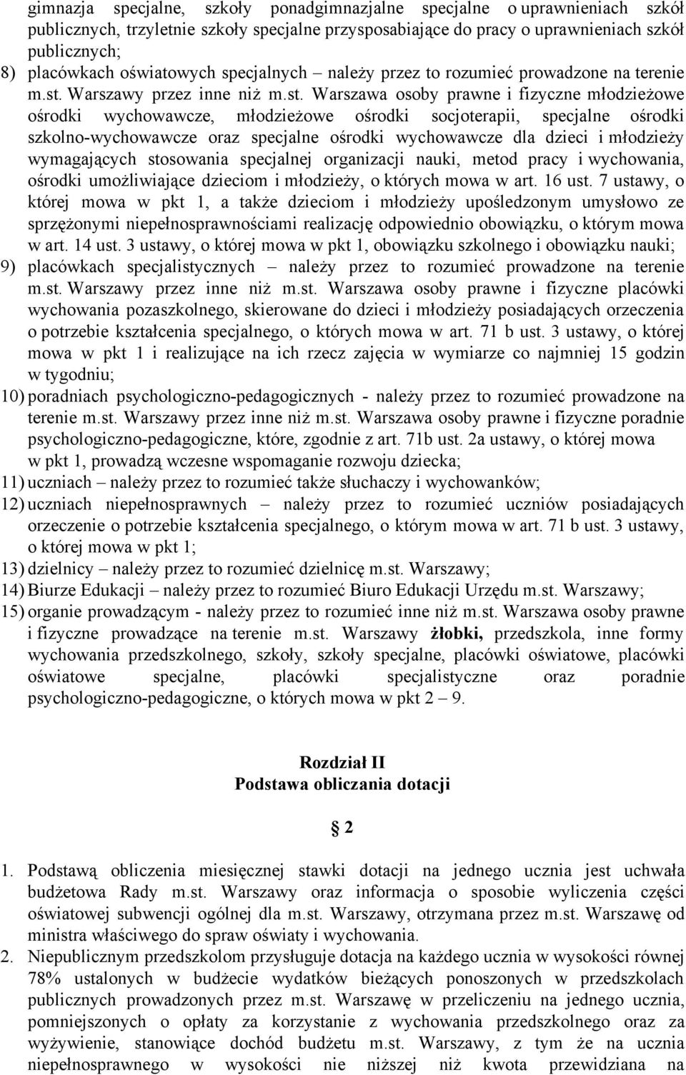Warszawy przez inne niż m.st.