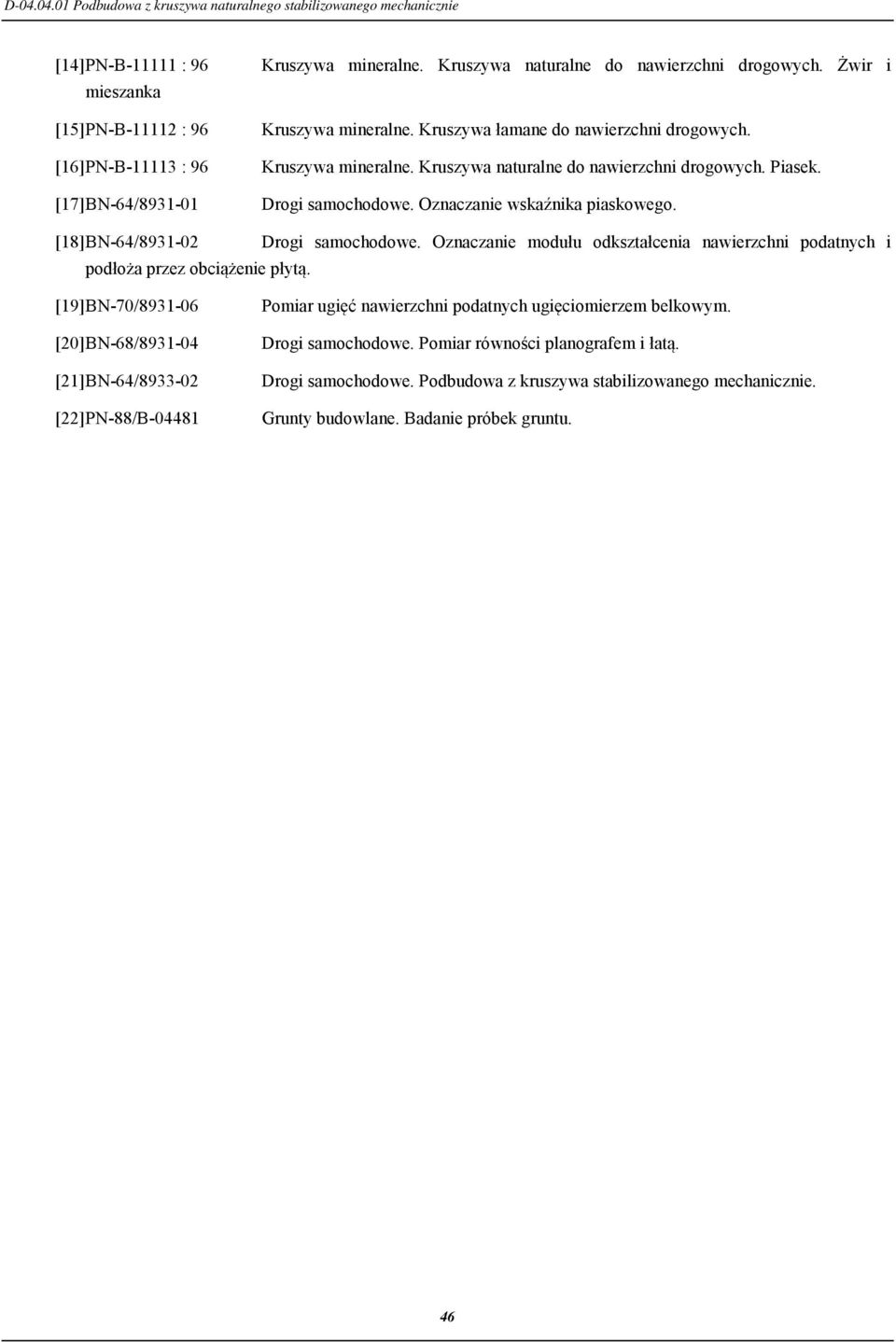 [18] BN-64/8931-02 Drogi samochodowe. Oznaczanie modułu odkształcenia nawierzchni podatnych i podłoża przez obciążenie płytą.