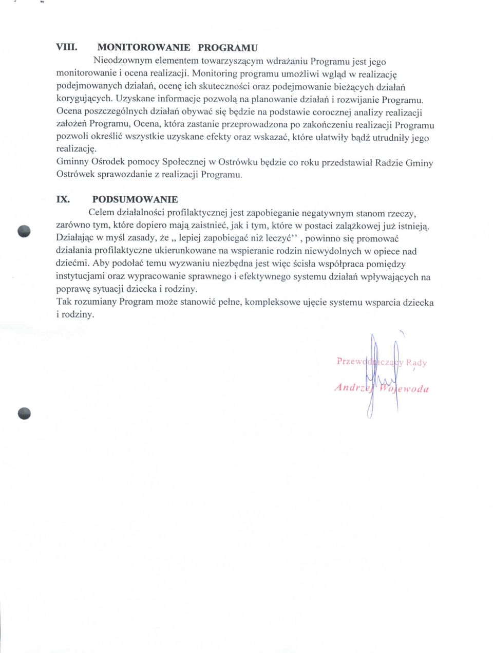 na planowanie dzialan i rozwijanie Programu.
