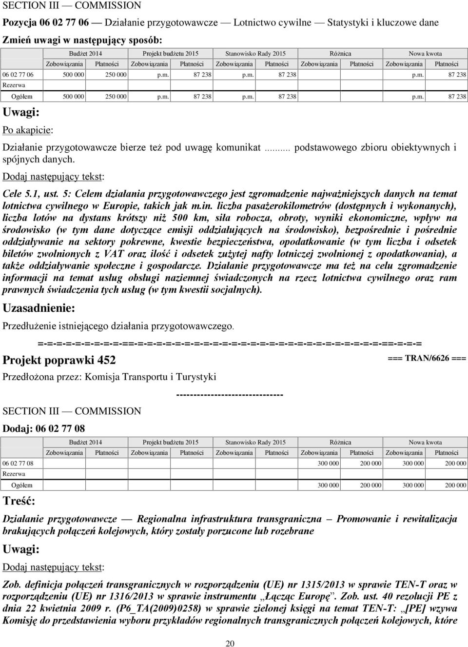 5: Celem działania przygotowawczego jest zgromadzenie najważniejszych danych na temat lotnictwa cywilnego w Europie, takich jak m.in.