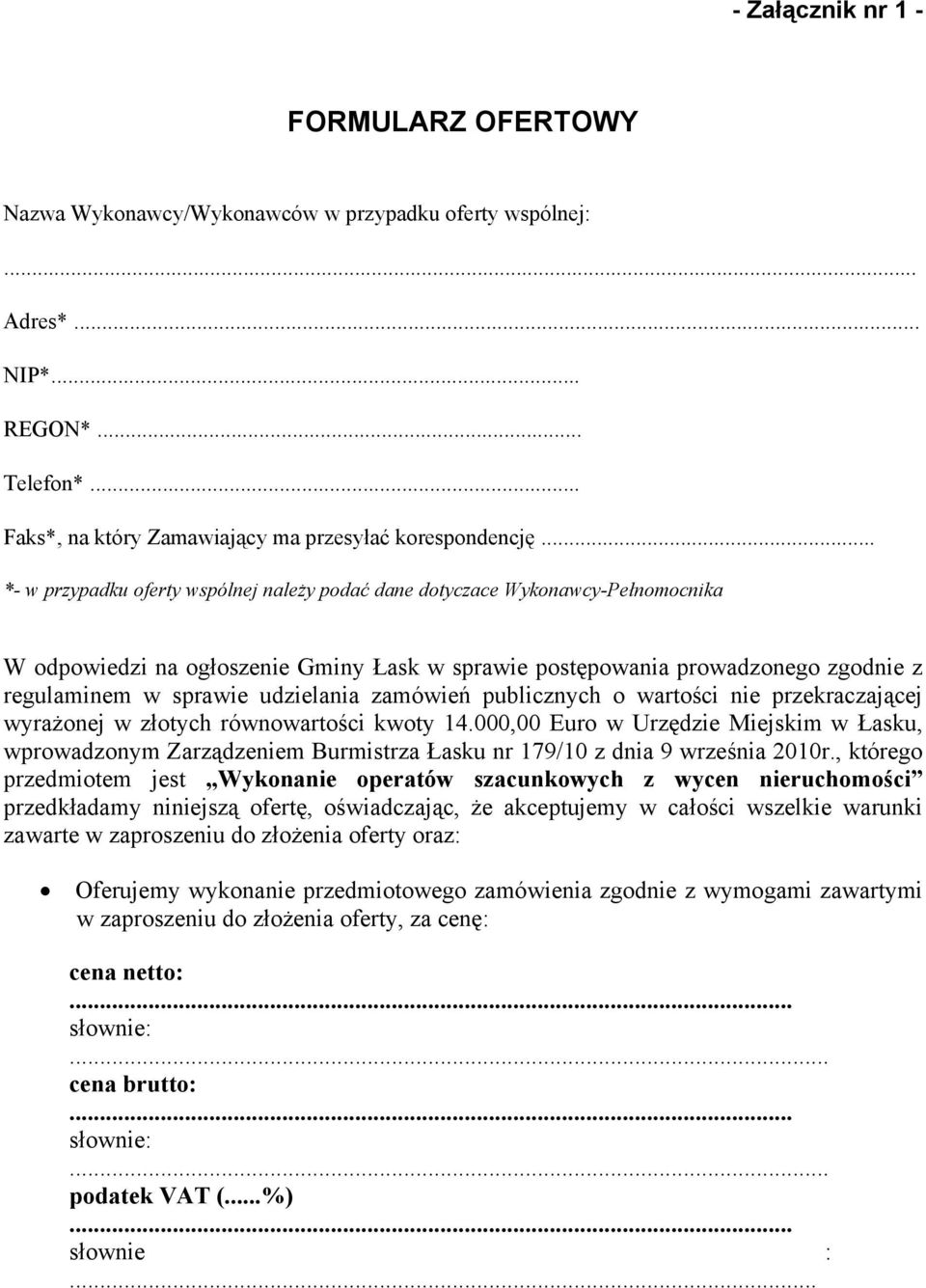 udzielania zamówień publicznych o wartości nie przekraczającej wyrażonej w złotych równowartości kwoty 14.