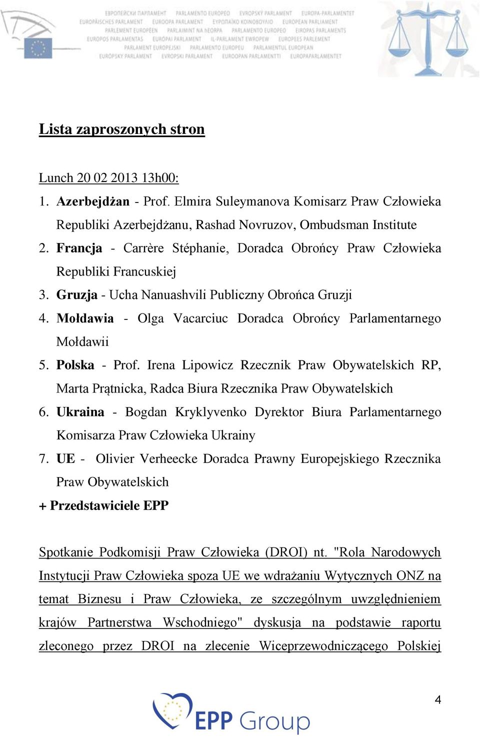 "Rola Narodowych Instytucji Praw Człowieka spoza UE we wdrażaniu Wytycznych ONZ na temat Biznesu i Praw Człowieka, ze