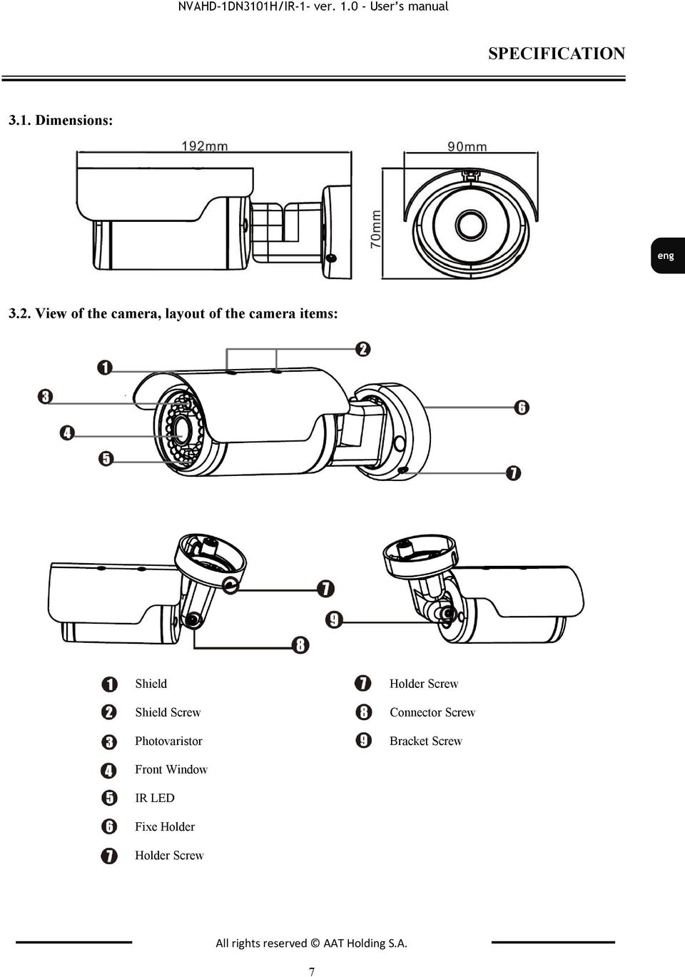 Photovaristor Holder Screw Connector Screw Bracket Screw Front Window IR