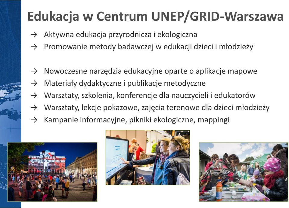 Materiały dydaktyczne i publikacje metodyczne Warsztaty, szkolenia, konferencje dla nauczycieli i