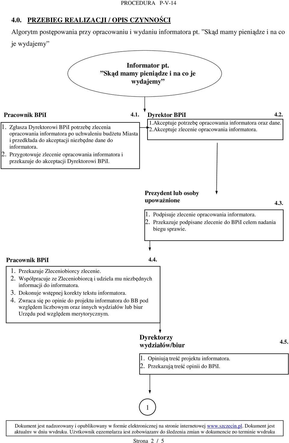Zgłasza Dyrektorowi BPiI potrzebę zlecenia opracowania informatora po uchwaleniu budŝetu Miasta i przedkłada do akceptacji niezbędne dane do informatora. 2.