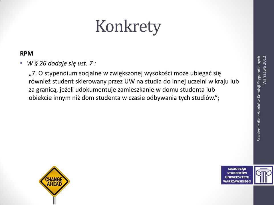 student skierowany przez UW na studia do innej uczelni w kraju lub za