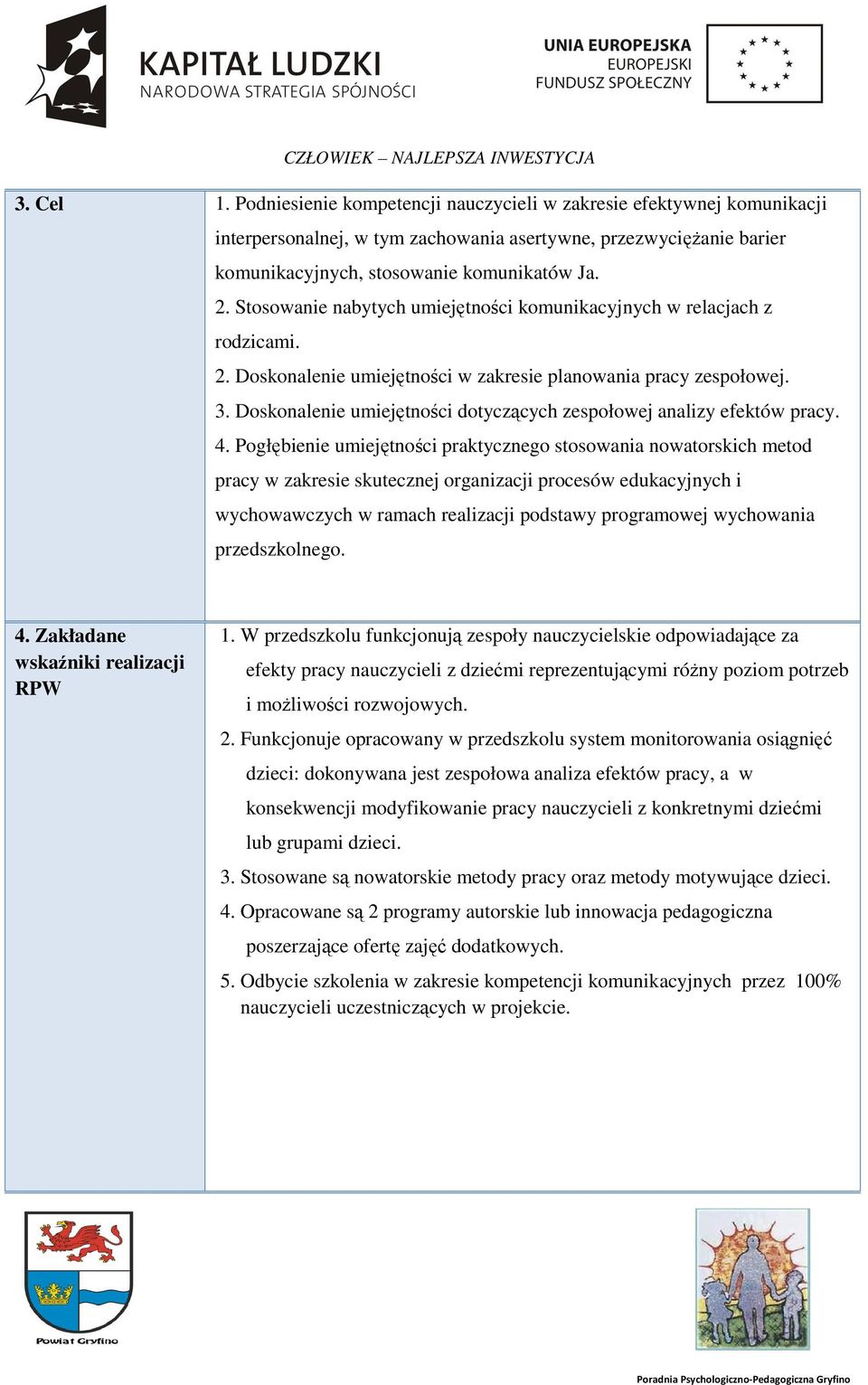 Doskonalenie umiejętności dotyczących zespołowej analizy efektów pracy. 4.