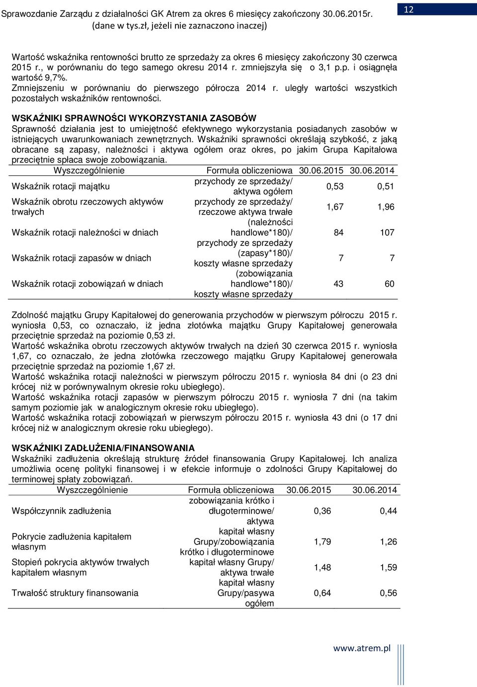 WSKAŹNIKI SPRAWNOŚCI WYKORZYSTANIA ZASOBÓW Sprawność działania jest to umiejętność efektywnego wykorzystania posiadanych zasobów w istniejących uwarunkowaniach zewnętrznych.
