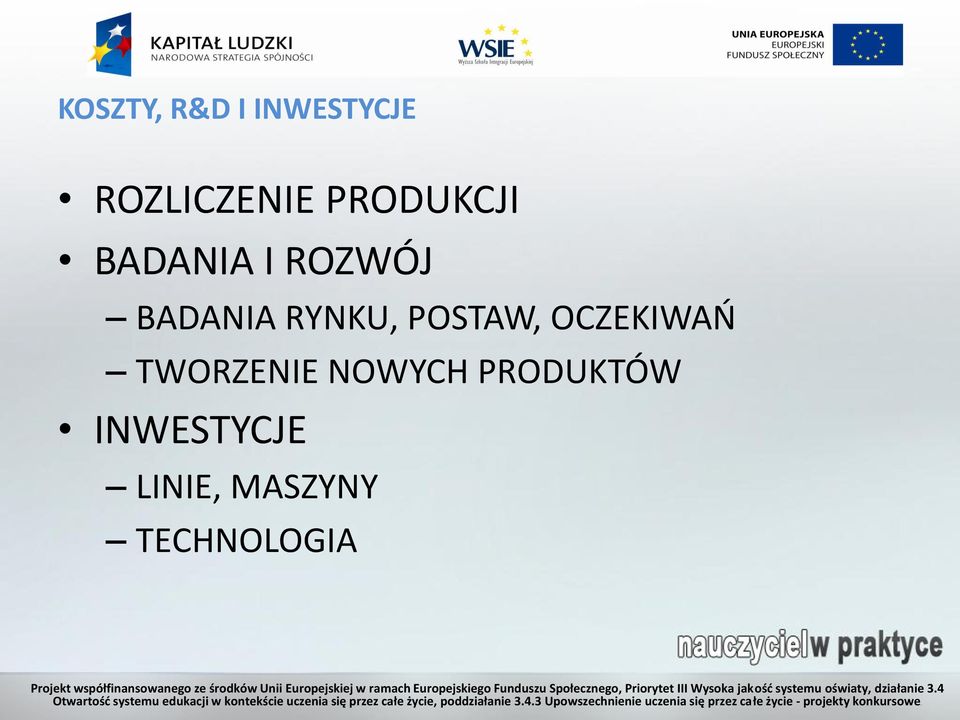 RYNKU, POSTAW, OCZEKIWAŃ TWORZENIE