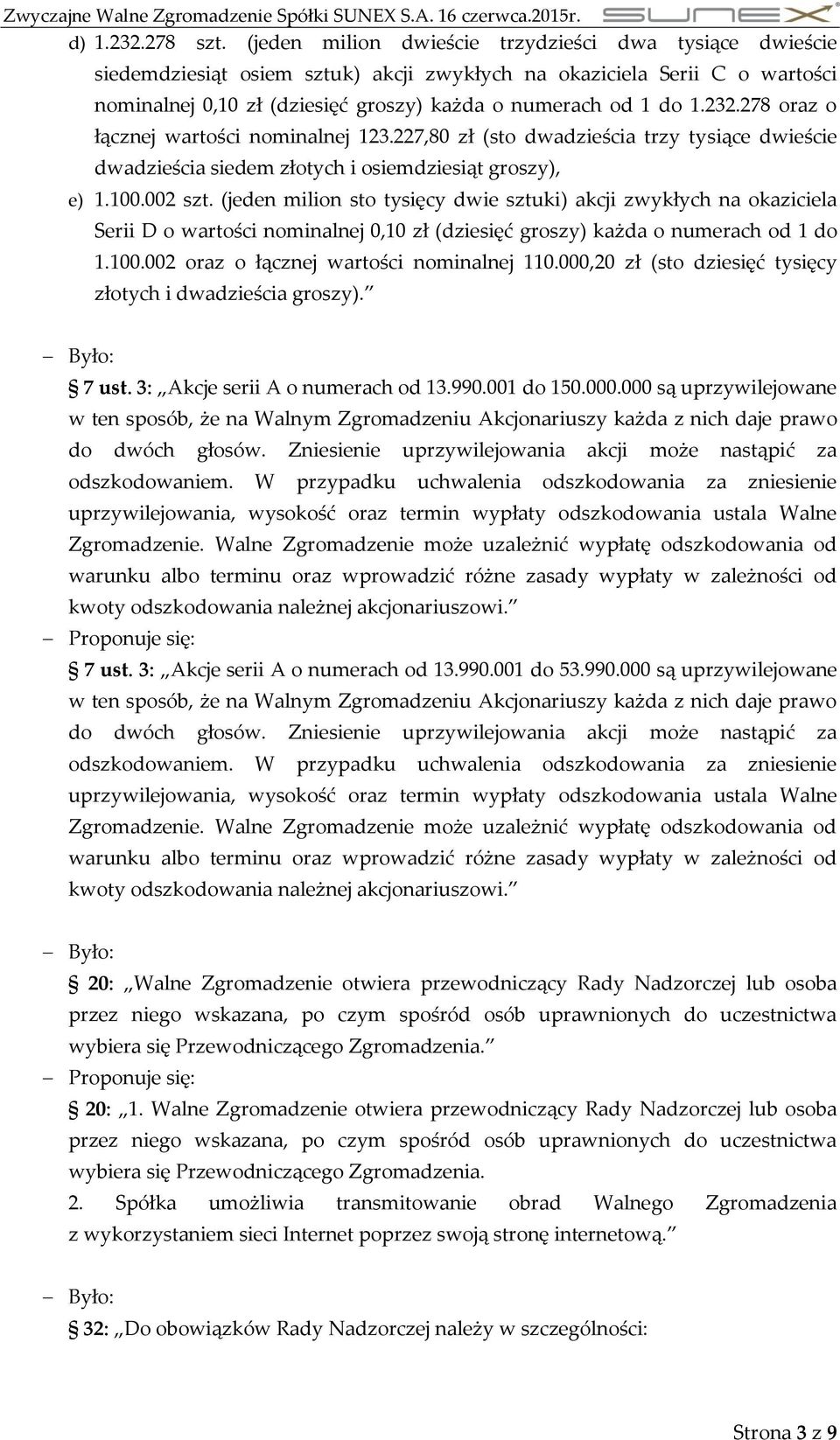 278 oraz o łącznej wartości nominalnej 123.227,80 zł (sto dwadzieścia trzy tysiące dwieście dwadzieścia siedem złotych i osiemdziesiąt groszy), e) 1.100.002 szt.