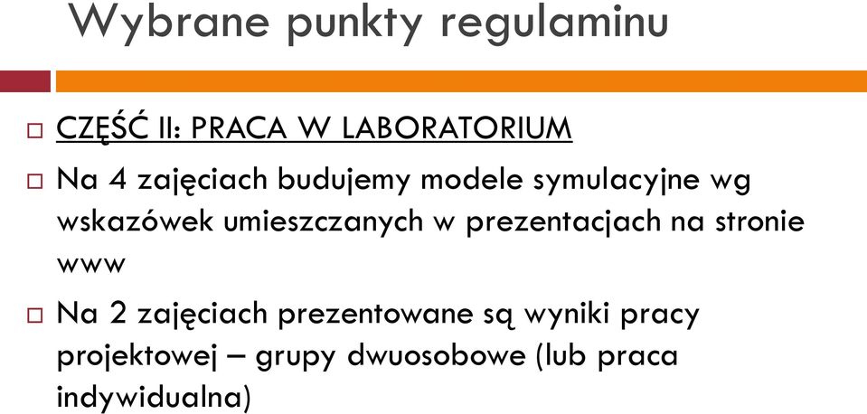 umieszczanych w prezentacjach na stronie www Na 2 zajęciach