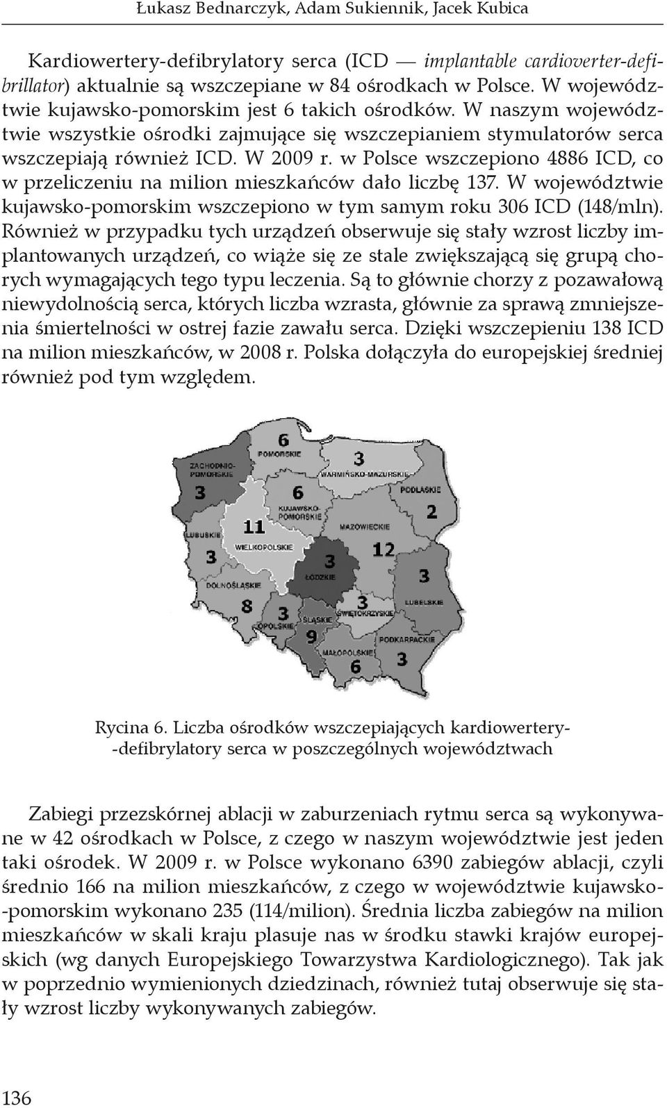 w Polsce wszczepiono 4886 ICD, co w przeliczeniu na milion mieszkańców dało liczbę 137. W województwie kujawsko-pomorskim wszczepiono w tym samym roku 306 ICD (148/mln).