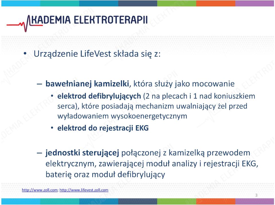 wysokoenergetycznym elektrod do rejestracji EKG jednostki sterującej połączonej z kamizelką przewodem