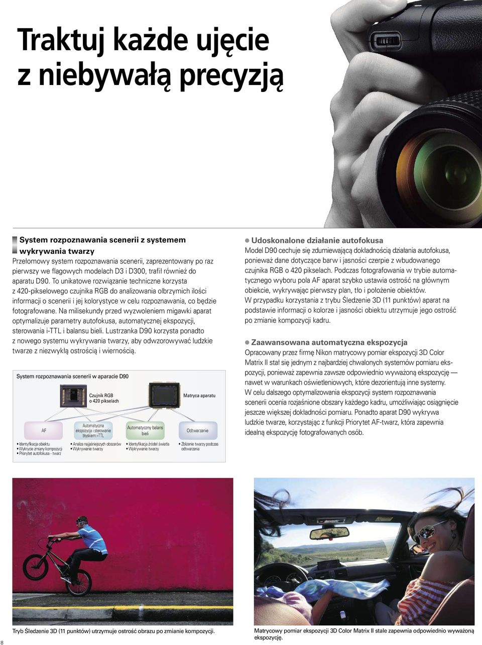 To unikatowe rozwiązanie techniczne korzysta z 420-pikselowego czujnika RGB do analizowania olbrzymich ilości informacji o scenerii i jej kolorystyce w celu rozpoznawania, co będzie fotografowane.