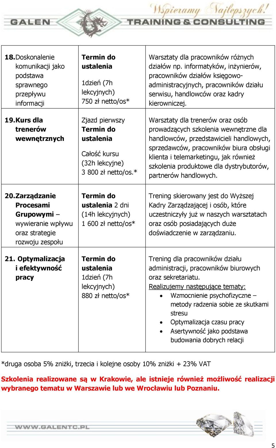 informatyków, inżynierów, pracowników działów księgowoadministracyjnych, pracowników działu serwisu, handlowców oraz kadry kierowniczej.