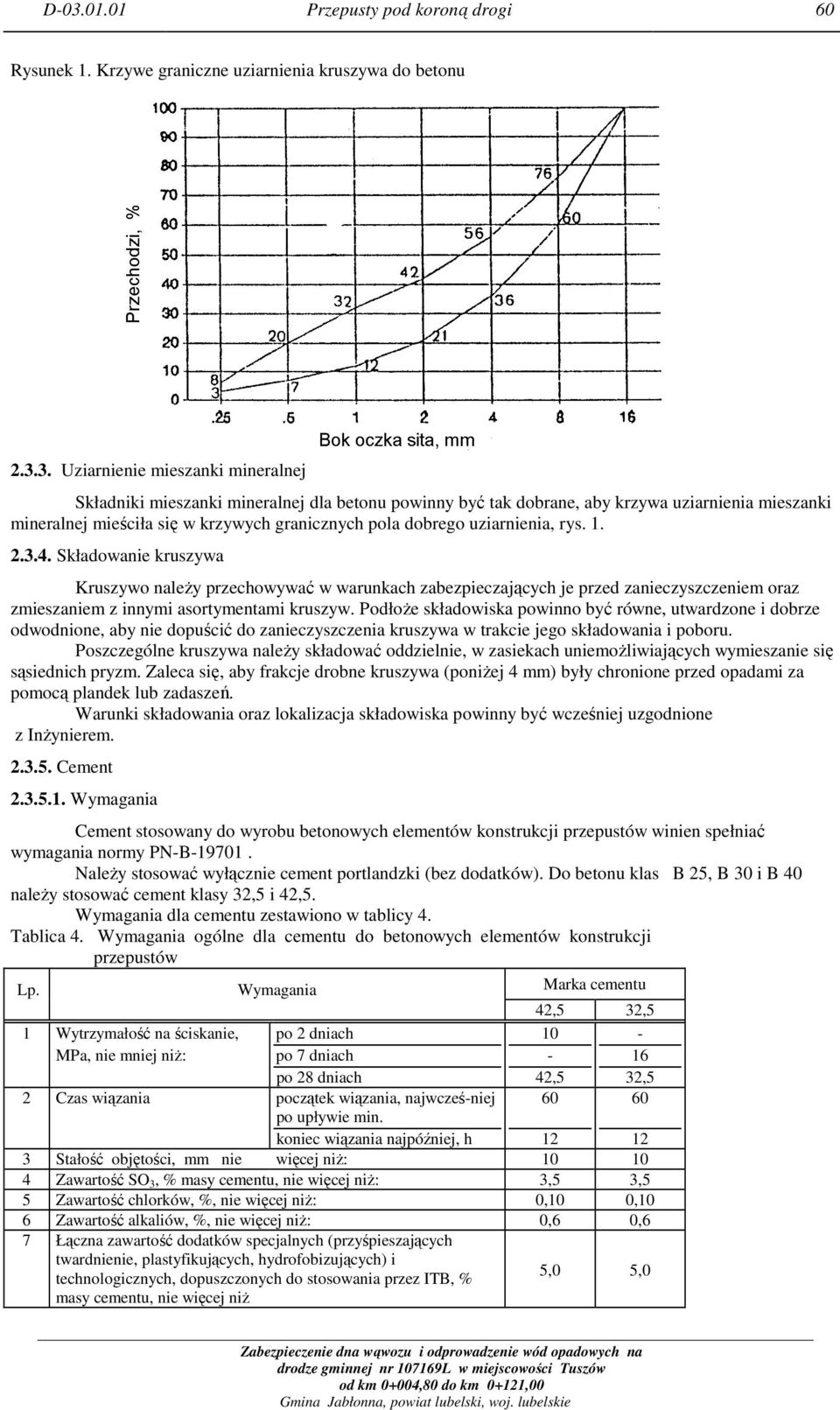 Składowanie kruszywa Kruszywo należy przechowywać w warunkach zabezpieczających je przed zanieczyszczeniem oraz zmieszaniem z innymi asortymentami kruszyw.