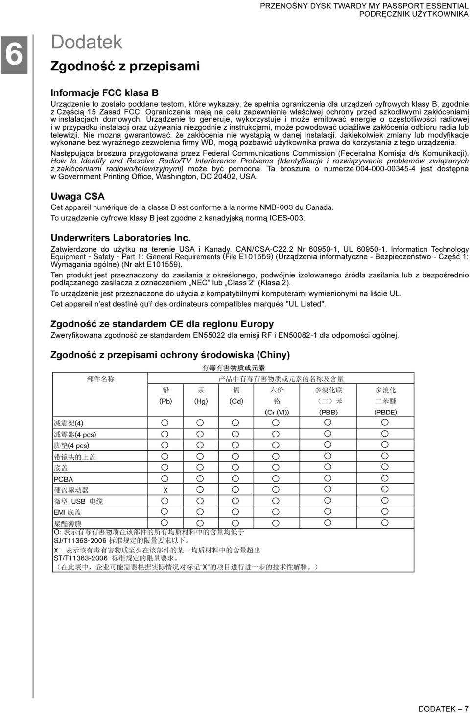 Urządzenie to generuje, wykorzystuje i może emitować energię o częstotliwości radiowej i w przypadku instalacji oraz używania niezgodnie z instrukcjami, może powodować uciążliwe zakłócenia odbioru