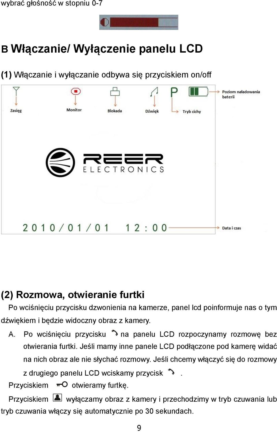 Po wciśnięciu przycisku na panelu LCD rozpoczynamy rozmowę bez otwierania furtki.