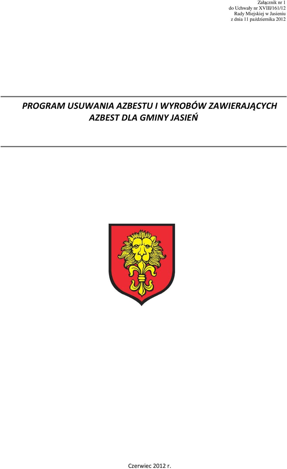 2012 PROGRAM USUWANIA AZBESTU I WYROBÓW