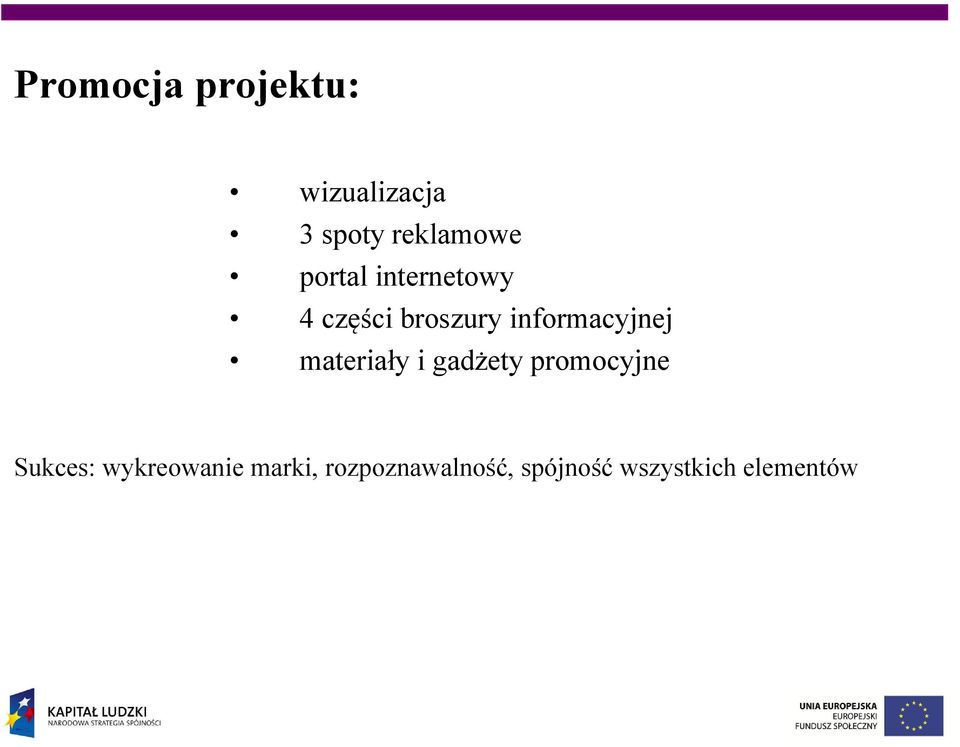 materiały i gadżety promocyjne Sukces: wykreowanie