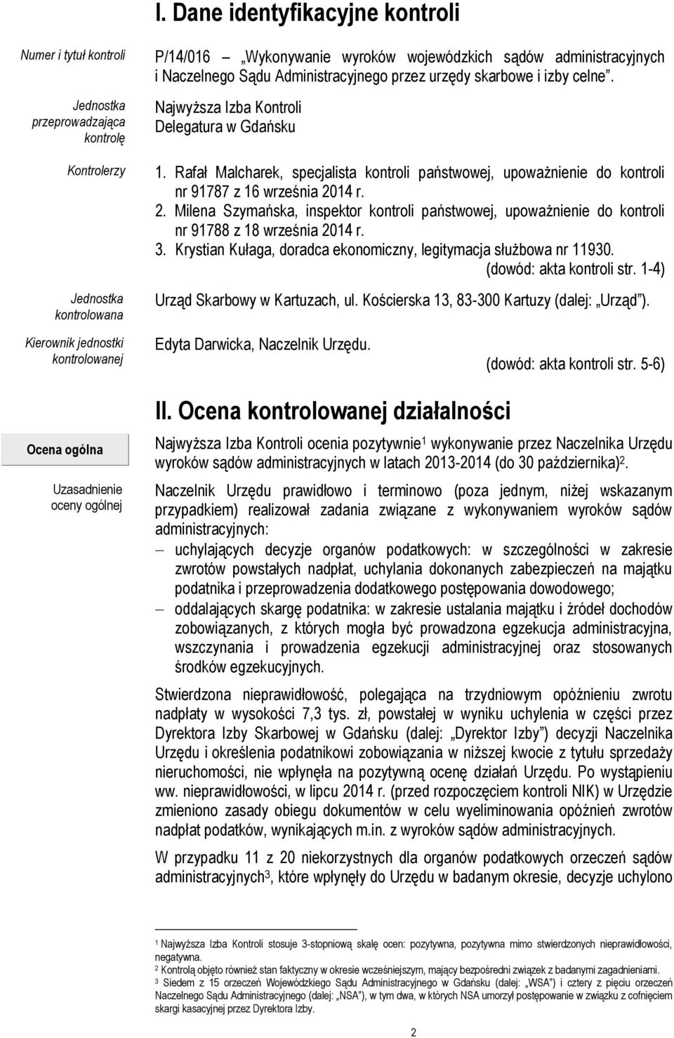 Rafał Malcharek, specjalista kontroli państwowej, upoważnienie do kontroli nr 91787 z 16 września 20