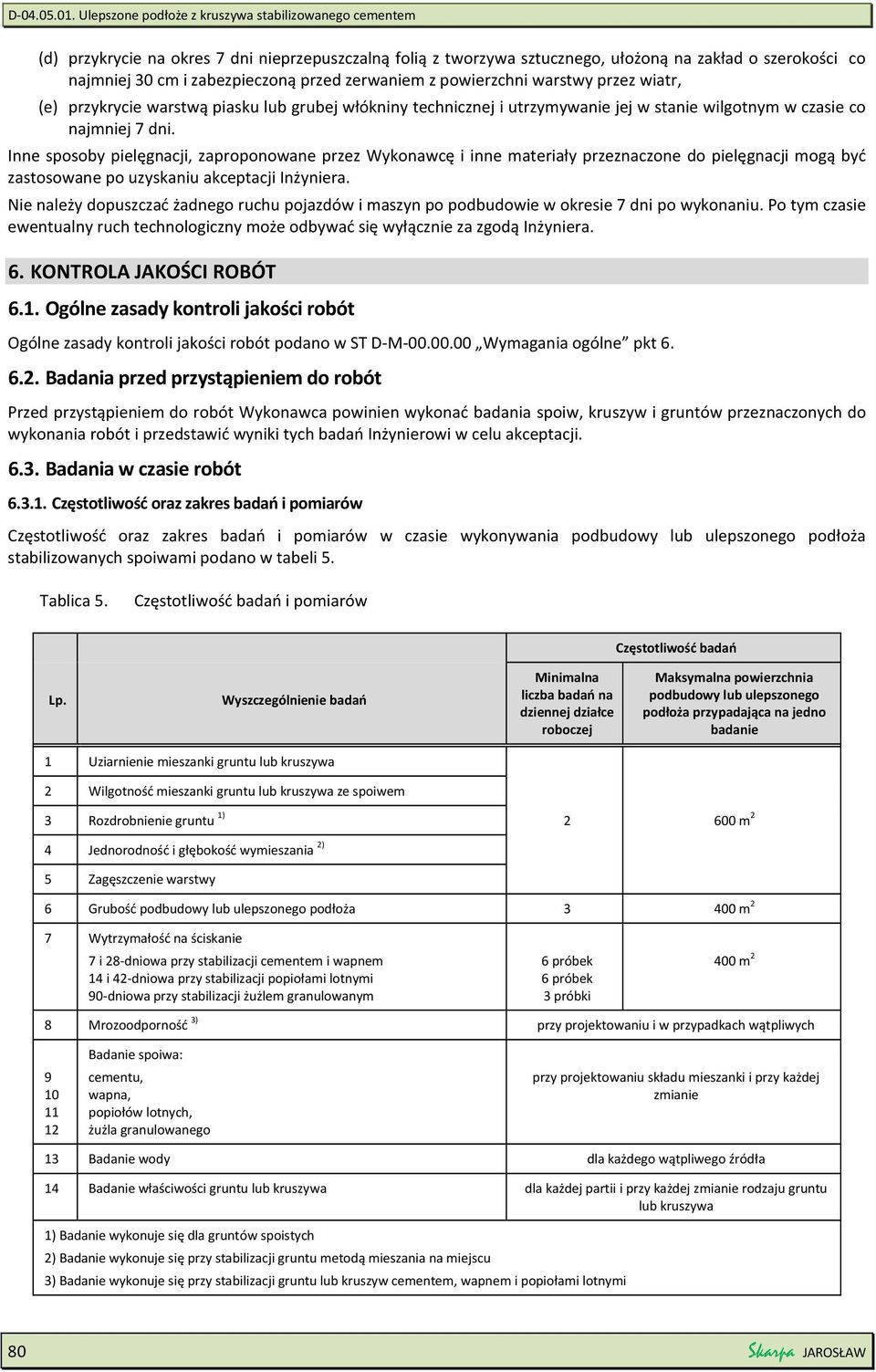 Inne sposoby pielęgnacji, zaproponowane przez Wykonawcę i inne materiały przeznaczone do pielęgnacji mogą być zastosowane po uzyskaniu akceptacji Inżyniera.