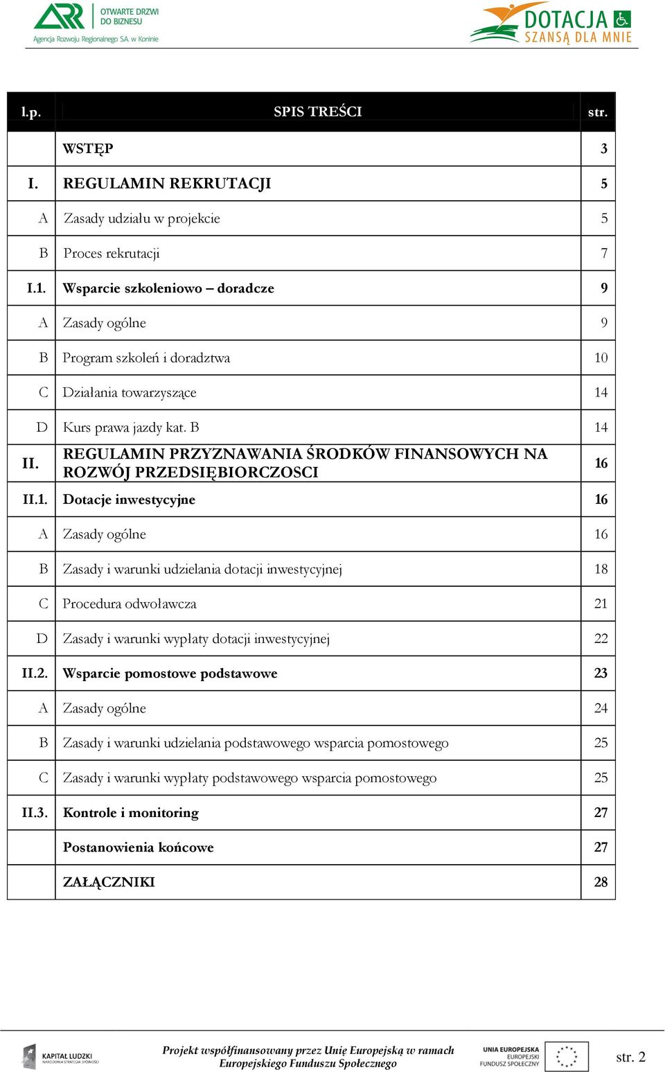 C Działania towarzyszące 14