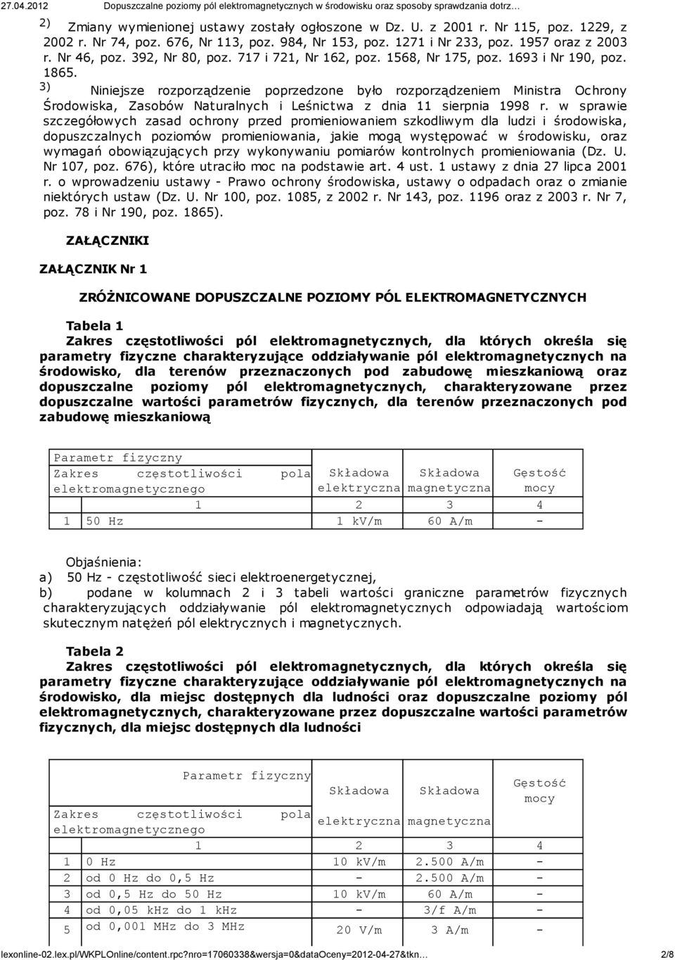 3) Niniejsze rozporządzenie poprzedzone było rozporządzeniem Ministra Ochrony Środowiska, Zasobów Naturalnych i Leśnictwa z dnia 11 sierpnia 1998 r.