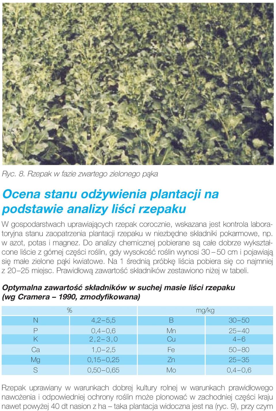 zaopatrzenia plantacji rzepaku w niezbędne składniki pokarmowe, np. w azot, potas i magnez.