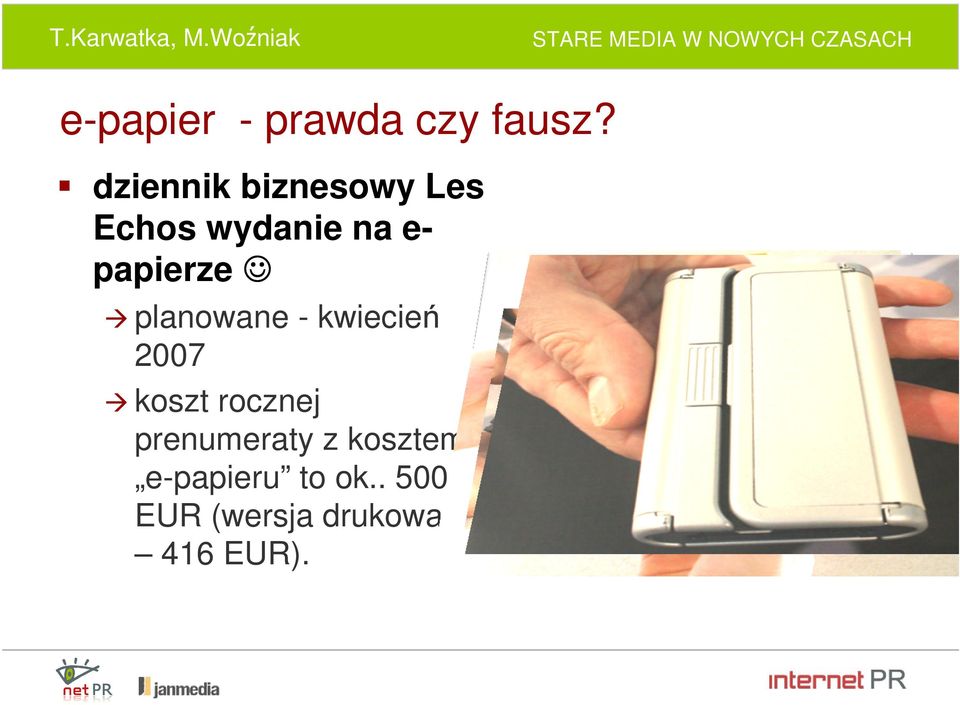 planowane - kwiecień 2007 koszt rocznej prenumeraty z