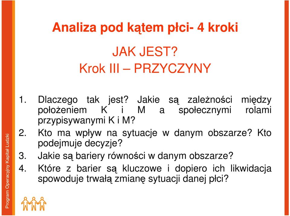 Kto ma wpływ na sytuacje w danym obszarze? Kto podejmuje decyzje? 3.