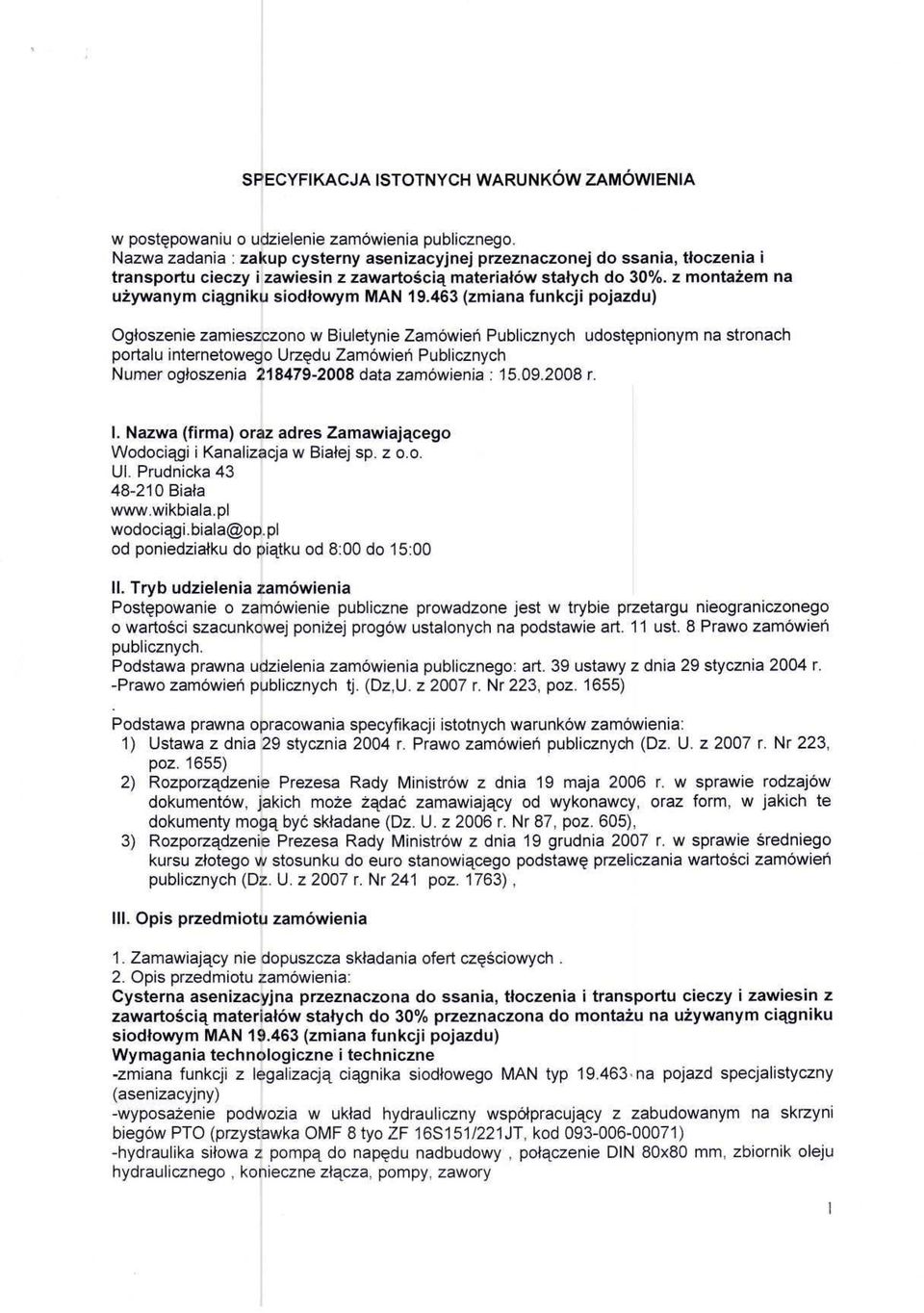 z montażem na używanym ciągniku siodłowym MAŃ 19.