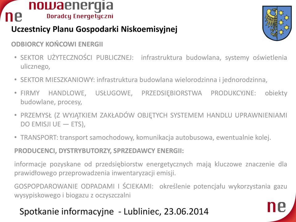 DO EMISJI UE ETS), TRANSPORT: transport samochodowy, komunikacja autobusowa, ewentualnie kolej.